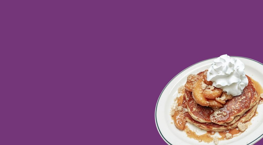 Brown Sugar Peach Cobbler Pancakes